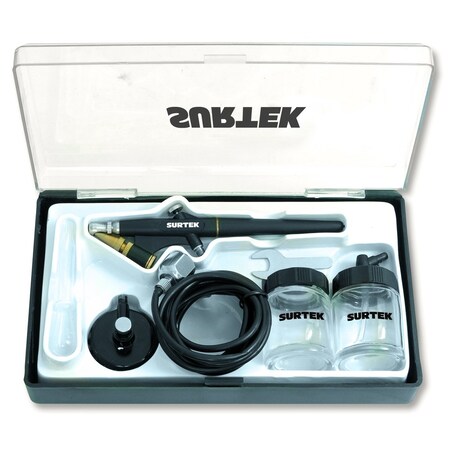 Surtek Airbrush Set With Accessories 7 Pieces Working Pressure 30 Psi And Impulse Regulator PA2